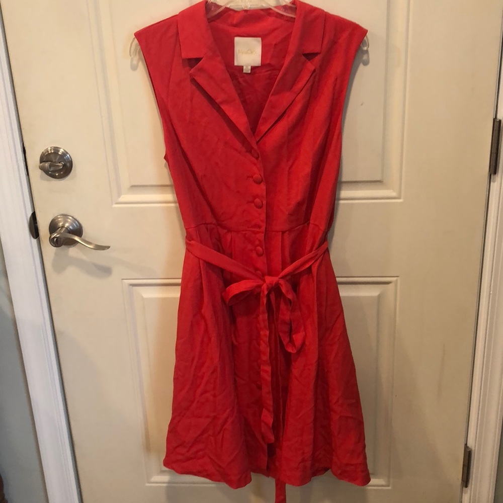 ModCloth red sleeveless shirt dress